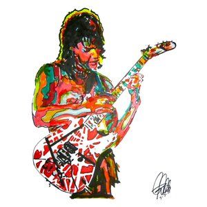 Eddie Van Halen Guitar Rock Music Poster Print Wall Art 18x24